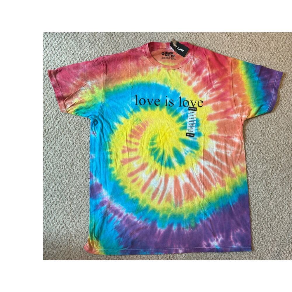 NWT Hot Topic Black Matter Love is Love Tie Dye Tee